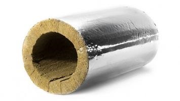 Цилиндр минераловатный ЭКОРОЛЛ КВ-100 ФА кашированный алюминиевой фольгой 1000х45х30 мм