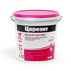 Ceresit СТ 174 Штукатурка силикатная силиконовая 1,5мм (25кг) (RAL 9003)
