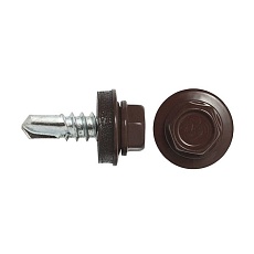 Саморез кровельный RAL 8017 5,5*19 (коричневый шоколад)